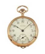 A SMALL GOLD CASED FOB WATCH