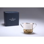 AN ELIZABETH II ROYAL COMMEMORATIVE PARCEL-GILT SILVER PORRINGER