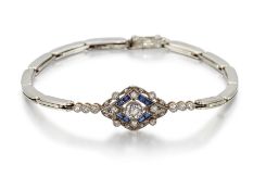 A SAPPHIRE AND DIAMOND BRACELET