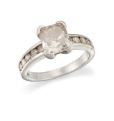 A SINGLE-STONE DIAMOND RING