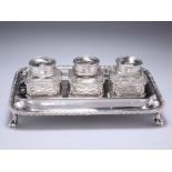 A GEORGE III SILVER INKSTAND