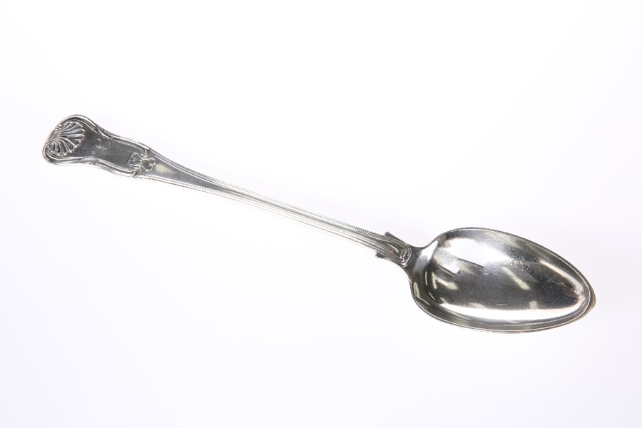 A VICTORIAN SILVER BASTING SPOON