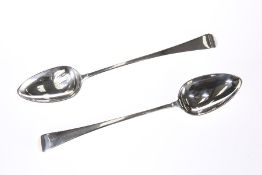 A PAIR OF GEORGE III SILVER BASTING SPOONS