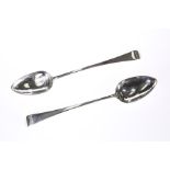 A PAIR OF GEORGE III SILVER BASTING SPOONS