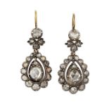 A PAIR OF DIAMOND PENDENT EARRINGS