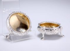 A PAIR OF VICTORIAN SILVER SALTS