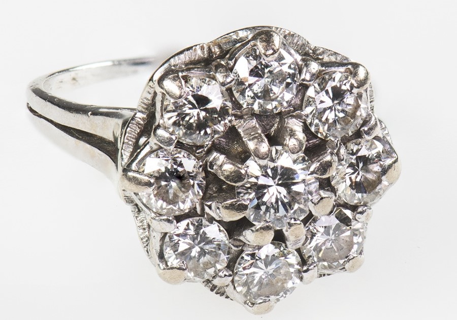 A DIAMOND CLUSTER RING, 1975 - Image 3 of 3