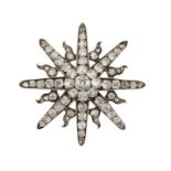 A LATE 19TH CENTURY DIAMOND-SET STAR BROOCH