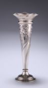 AN EDWARDIAN SILVER FLOWER VASE