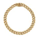 A YELLOW GOLD CURB BRACELET