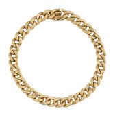 A YELLOW GOLD CURB BRACELET