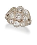 A DIAMOND CLUSTER RING