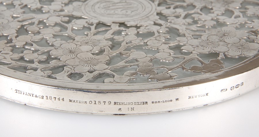 A LARGE TIFFANY & CO STERLING SILVER AND GLASS COASTER - Image 3 of 3