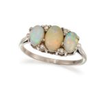 AN OPAL AND DIAMOND RING, 1975