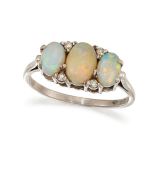 AN OPAL AND DIAMOND RING, 1975