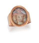 A LATE 18TH / EARLY 19TH CENTURY PORTRAIT MINIATURE RING