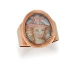 A LATE 18TH / EARLY 19TH CENTURY PORTRAIT MINIATURE RING