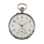 A CONTINENTAL SILVER POCKET WATCH