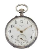 A CONTINENTAL SILVER POCKET WATCH