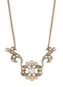 A PEARL-SET NECKLACE