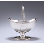 A GEORGE III SILVER SWING-HANDLED SUGAR BASKET