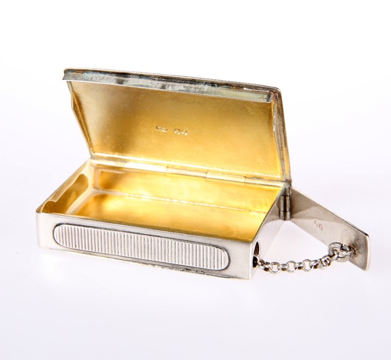 A VICTORIAN SILVER VESTA CASE AND TAPER HOLDER COMBINATION