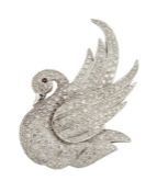 A DIAMOND-SET SWAN BROOCH