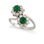 AN EMERALD AND DIAMOND RING