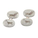 A PAIR OF GEM-SET NOVELTY CUFFLINKS