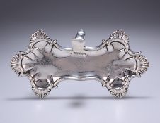 A GEORGE III SILVER SNUFFERS STAND