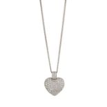 A DIAMOND-SET HEART PENDANT NECKLACE