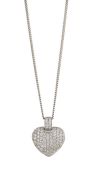 A DIAMOND-SET HEART PENDANT NECKLACE