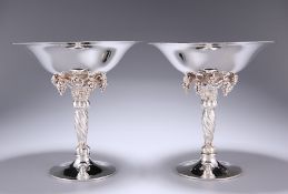 A PAIR OF DANISH STERLING SILVER COMPOTES