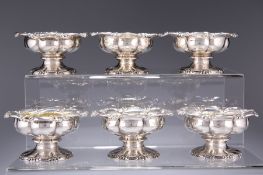 A SET OF SIX EARLY VICTORIAN SILVER SALTS