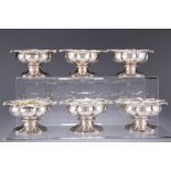 A SET OF SIX EARLY VICTORIAN SILVER SALTS