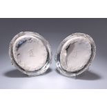 A PAIR OF GEORGE II SILVER WAITERS