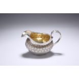 A GEORGE IV SILVER CREAM JUG, by Rebecca Emes & Edward Barnard