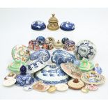 A COLLECTION OF ENGLISH AND CHINESE PORCELAIN COVERS AND BASES, LATE 18th CENTURY AND LATER