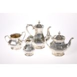 A VICTORIAN SILVER-PLATED FOUR-PIECE TEA AND COFFEE SERVICE