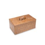 A VINTAGE MOUSEMAN OAK TRINKET BOX