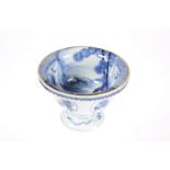 A JAPANESE ARITA BLUE AND WHITE PORCELAIN FOOTED BOWL