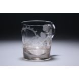 A 19TH CENTURY ACID-ETCHED MUG