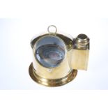 A NORWEGIAN BRASS BINNACLE COMPASS, SIGNED BERGEN NAUTIK