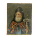 A 19TH CENTURY RUSSIAN ICON OF ST. MITROFAN