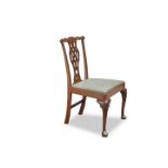 A CHIPPENDALE STYLE MAHOGANY DESK CHAIR