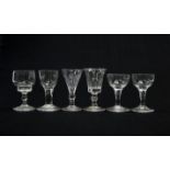 SIX 18TH CENTURY GIN GLASSES