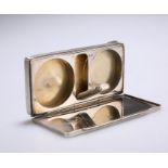 A CONTINENTAL SILVER COMPACT WITH LIPSTICK HOLDER