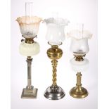 THREE VICTORIAN OIL LAMPS