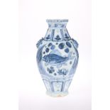 A CHINESE YUAN STYLE BLUE AND WHITE VASE