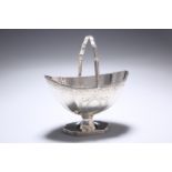 A GEORGE III SILVER SWING-HANDLED SUGAR BASKET, by Henry Chawner